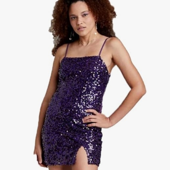 Women's Sequin Slip Dress - (Purple, Medium) - Picture 1 of 5